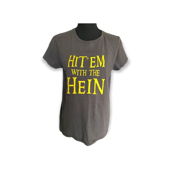 Hit them with a Hein Howard Stern gray women's short sleeve  t-shirt size medium - Picture 1 of 5
